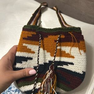 Multicolor Knit Shoulder Bag Colombian vintage